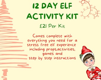 Kit di attività a tema elfo per 12 giorni (PREORDINE)
