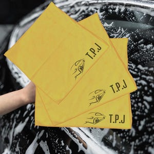 Personalised Car Cleaning Cloth: Yellow Microfibre Auto Gift, Car Gift, Car owner Gift