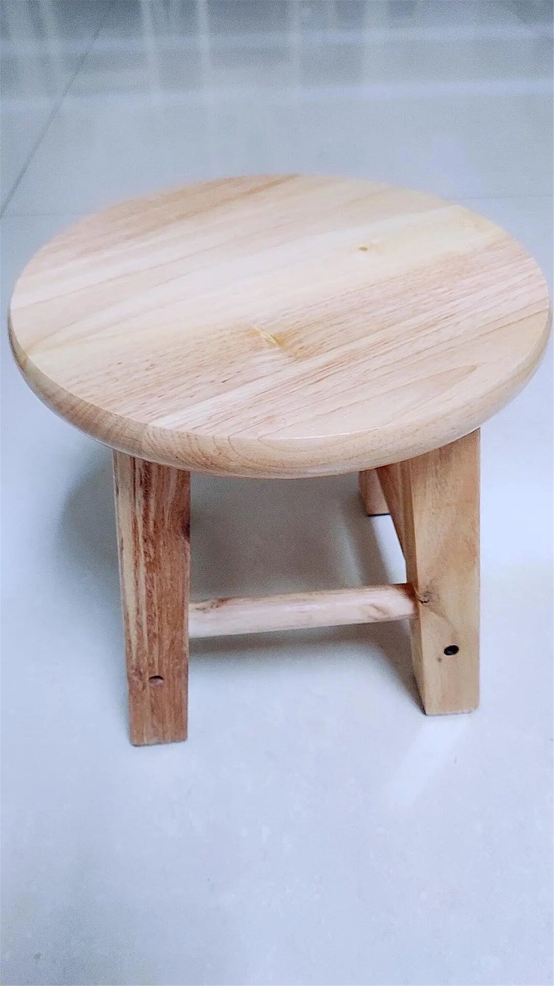 Holzstamm Massivholz kleiner runder Hocker Familie Eichenbank | Etsy