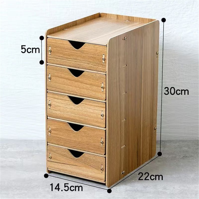 Caja de almacenamiento de escritorio de oficina simple madera | Etsy
