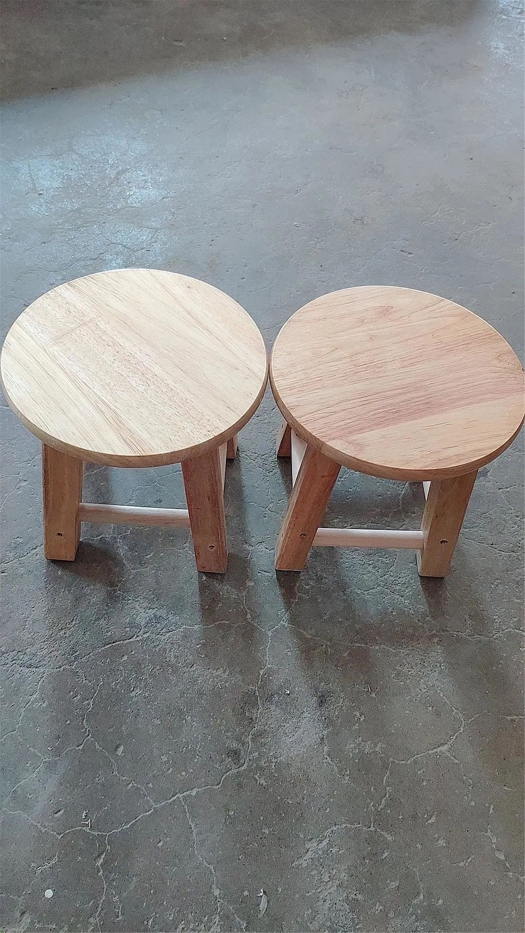 Holzstamm Massivholz kleiner runder Hocker Familie Eichenbank | Etsy