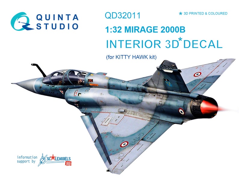 Quinta QD32011 132 Mirage 2000B 3D-Printed /& coloured interior for Kitty Hawk kit