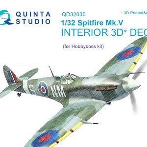 for Eduard kit Quinta QD48119 1/48 Spitfire Mk.IX 3D-Printed&coloured interior