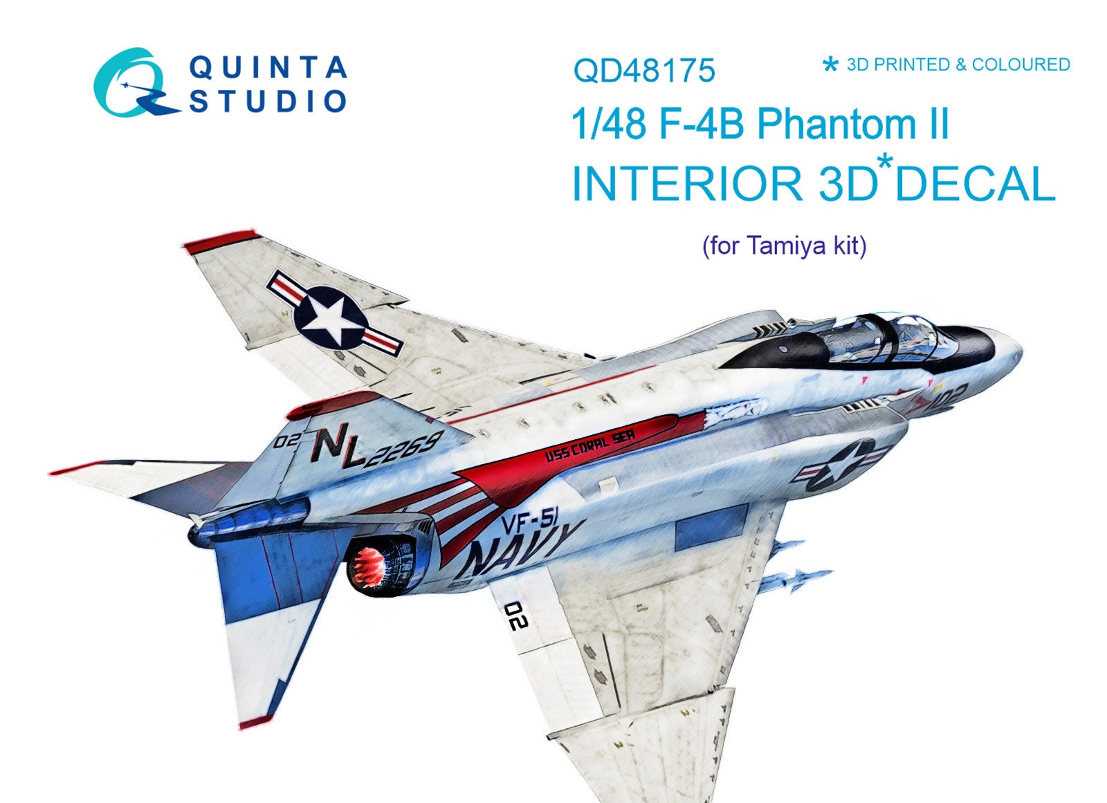 Quinta's QD48175 1/48 F-4B 3D-Printed & coloured Interior (for Ta…