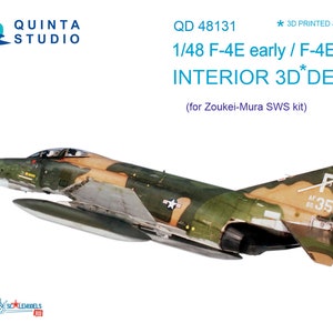 for AMK kit Quinta QD48074 1/48 F-14D 3D-Printed & coloured interior