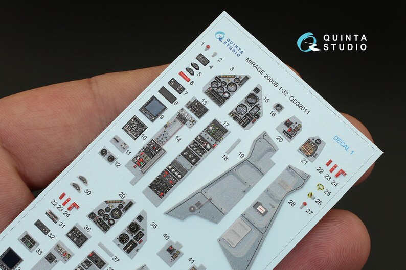Quinta QD32011 132 Mirage 2000B 3D-Printed /& coloured interior for Kitty Hawk kit