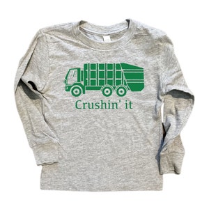 Boys Trash Truck Long sleeve Shirt | Birthday Trash Truck Shirt | Garbage Truck Shirt | Toddler Girl/ Boy Garbage long sleeve T-Shirt