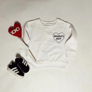 MAMA&#39;S BOY Sweatshirt | Mama&#39;s Boy heart Sweatshirt | Simple Toddler kids Mama&#39;s Boy Sweatshirt