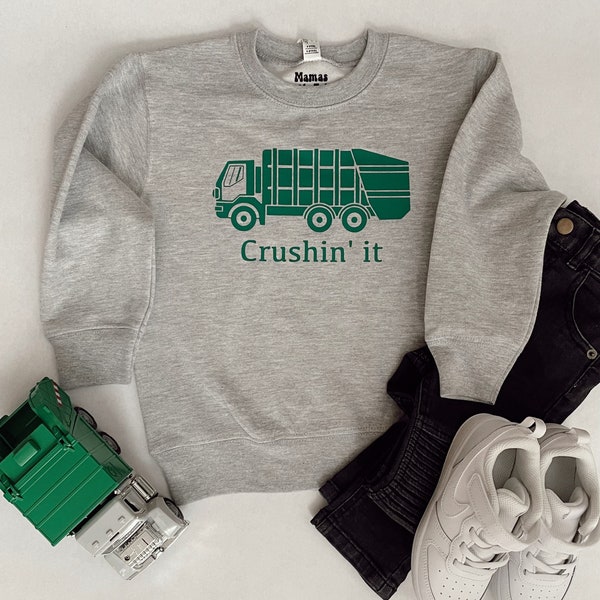 Boys Trash Truck Sweatshirt | Birthday Trash Truck Shirt | Garbage Truck Sweatshirt | Toddler Boy Garbage Truck Sweatshirt