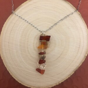 Taurus: Crystal Healing Necklace for the Taurus with Rutilated Quartz and Red Carnelian