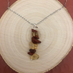 Cancer: Crystal Healing Necklace for the Cancer with Citrine and Red Jasper