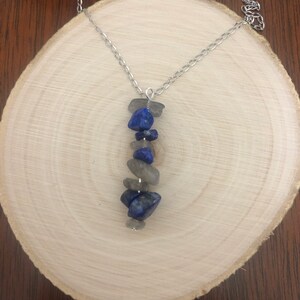 Pisces: Crystal Healing Necklace for the Pisces with Labradorite and Lapis Lazuli
