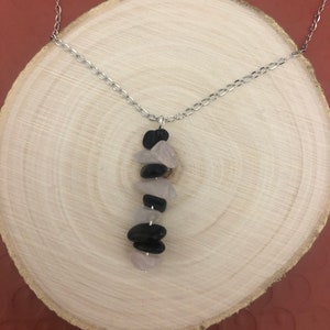 Leo: Crystal Healing Necklace for the Leo with Rose Quartz and Black Tourmaline