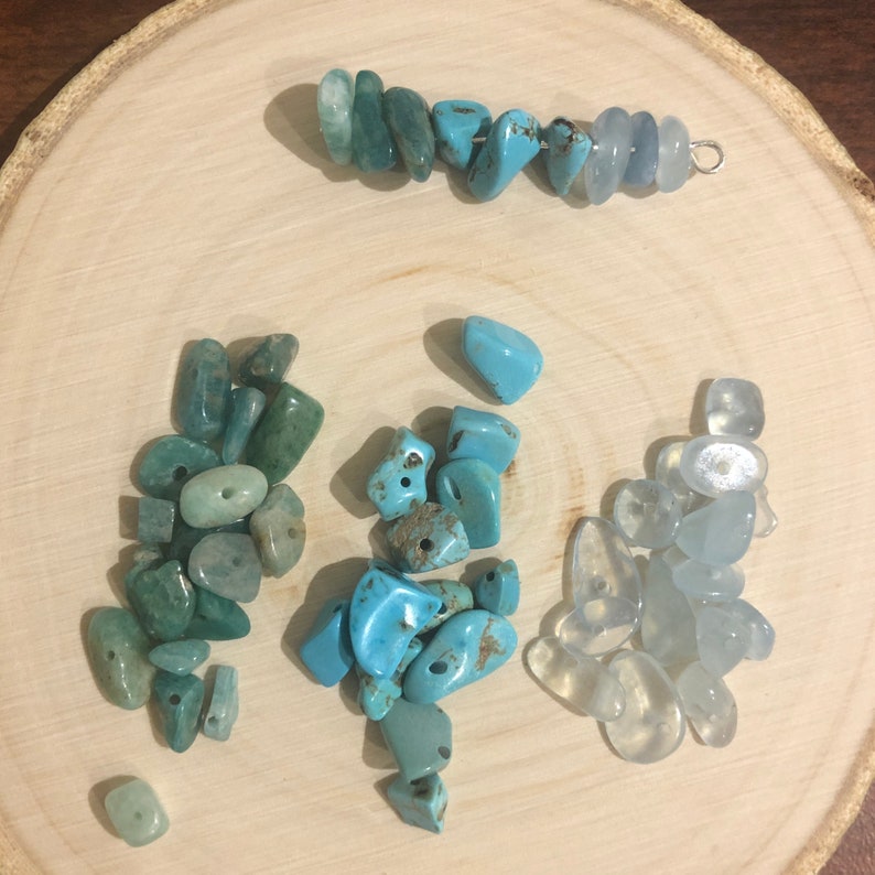 Throat Chakra Crystal Healing Horizontal Bar Necklace Etsy