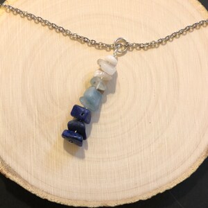 Water: Element Booster, Crystal Healing Necklace made of Lapis Lazuli, Azurite, Moonstone