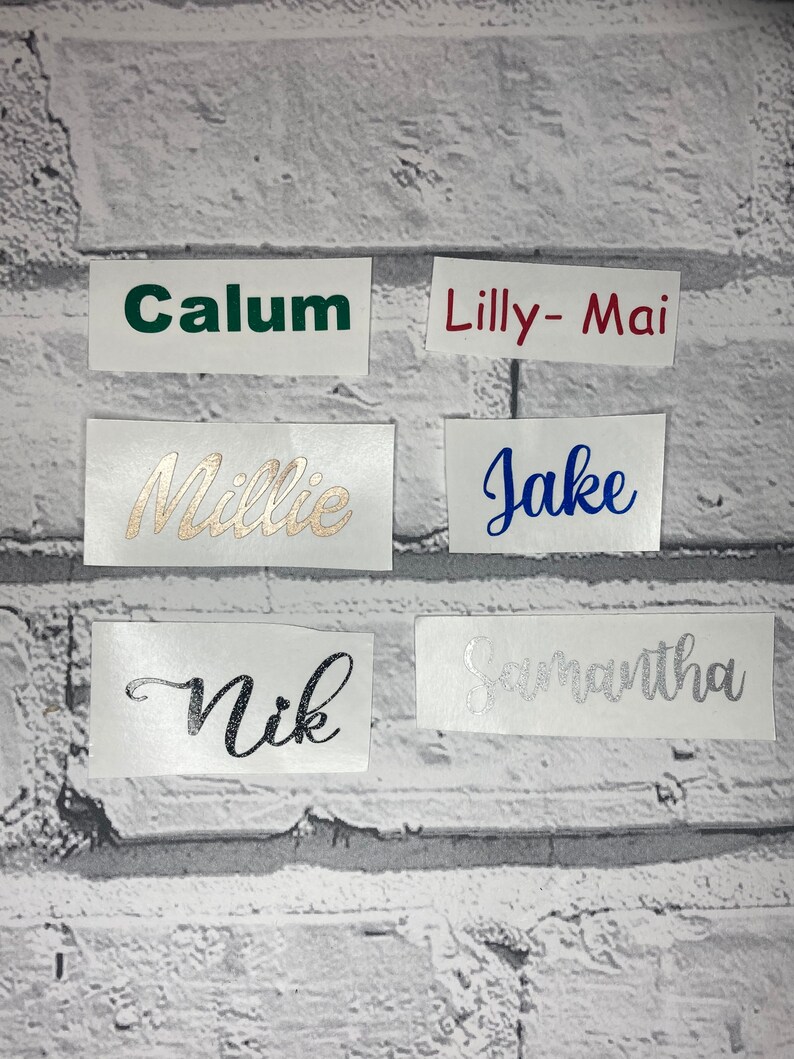 Glitter Vinyl Name Labels Glitter Name Decal Personalised Etsy UK