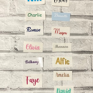 Vinyl names, name decal, name stickers, personalised decal, vinyl sticker, any name, any word handmade labels