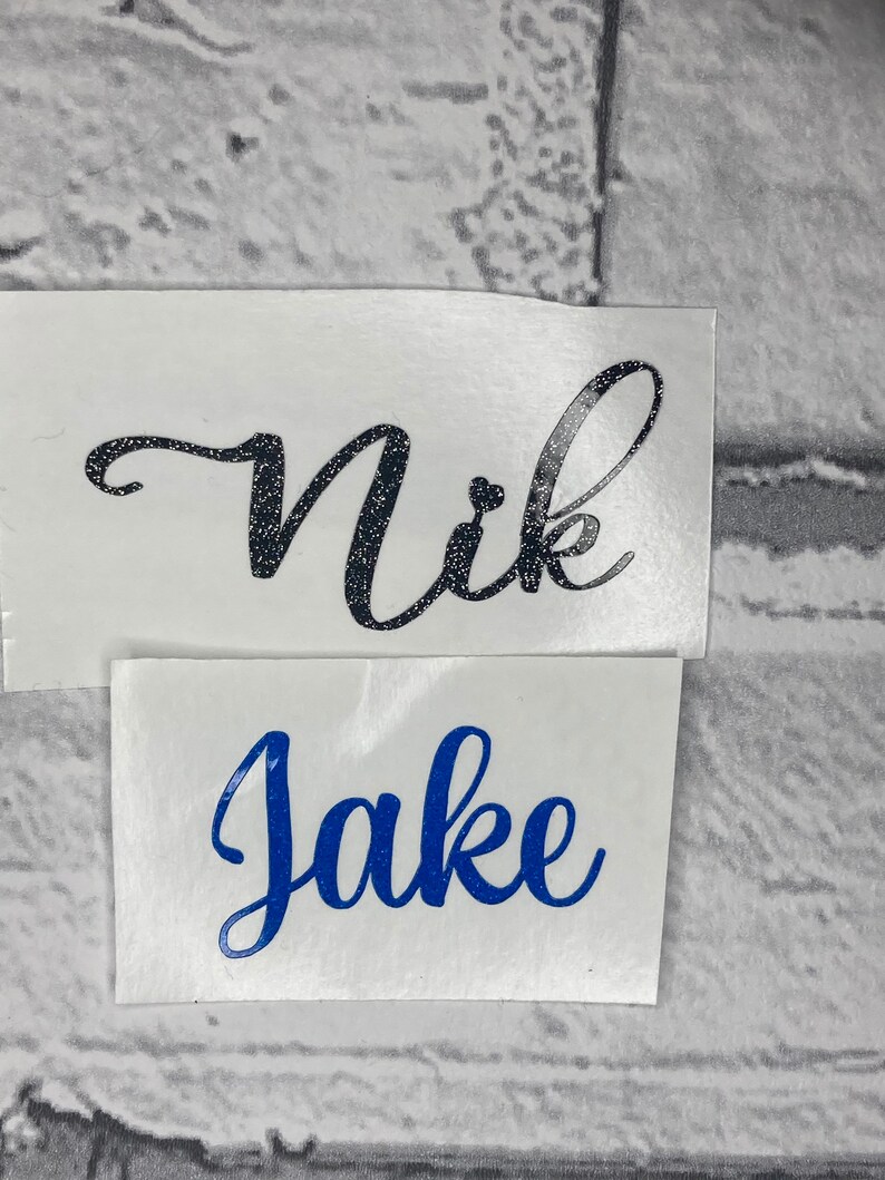 Glitter Vinyl Name Labels Glitter Name Decal Personalised Etsy UK