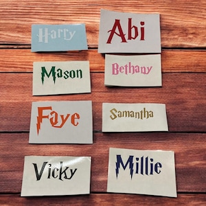 Personalised Name Decal: Harry Potter Style Vinyl Label