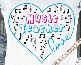Music teacher svg, back to school svg, musical notes svg,  band teacher svg, orchestra teacher svg, School Music Teacher svg, musical heart