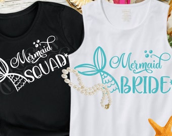 Mermaid Bride SVG, Mermaid Squad SVG, Mermaid Bachelorette SVG Bundle, Bridal Shower Svg, Wedding svg, Wedding Cut File, Bride Svg, Party