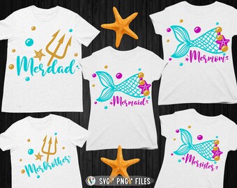 Download Mermaid Family Svg Etsy