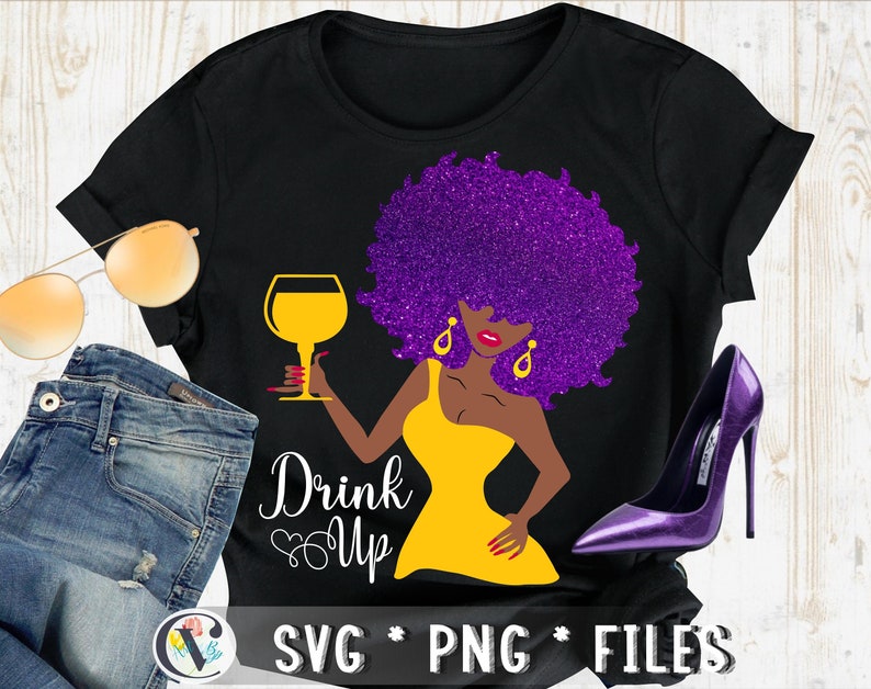 Download Woman drink up svg Afro with wine svg woman drinking wine ...
