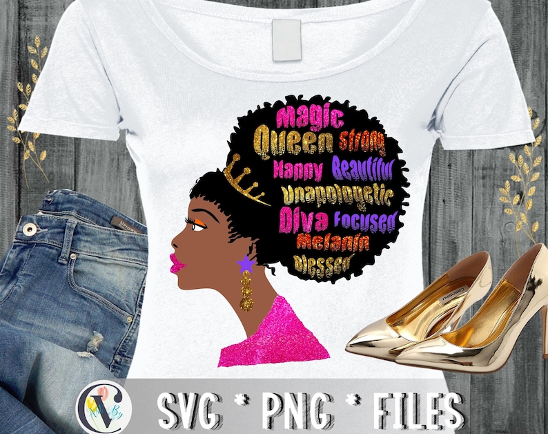 Download Afro queen with crown svg beauty afro svg black woman svg ...