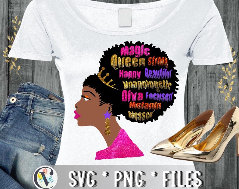 Download Afro queen with crown svg beauty afro svg black woman svg ...