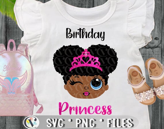 Download Black Girl Birthday Svg Beautiful Princess Svg Peekaboo Girl Etsy