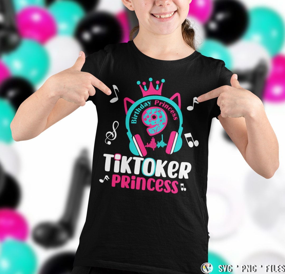 Tiktoker Family Princess Birthday Svg, Girl 9th Birthday Svg, Cat ...