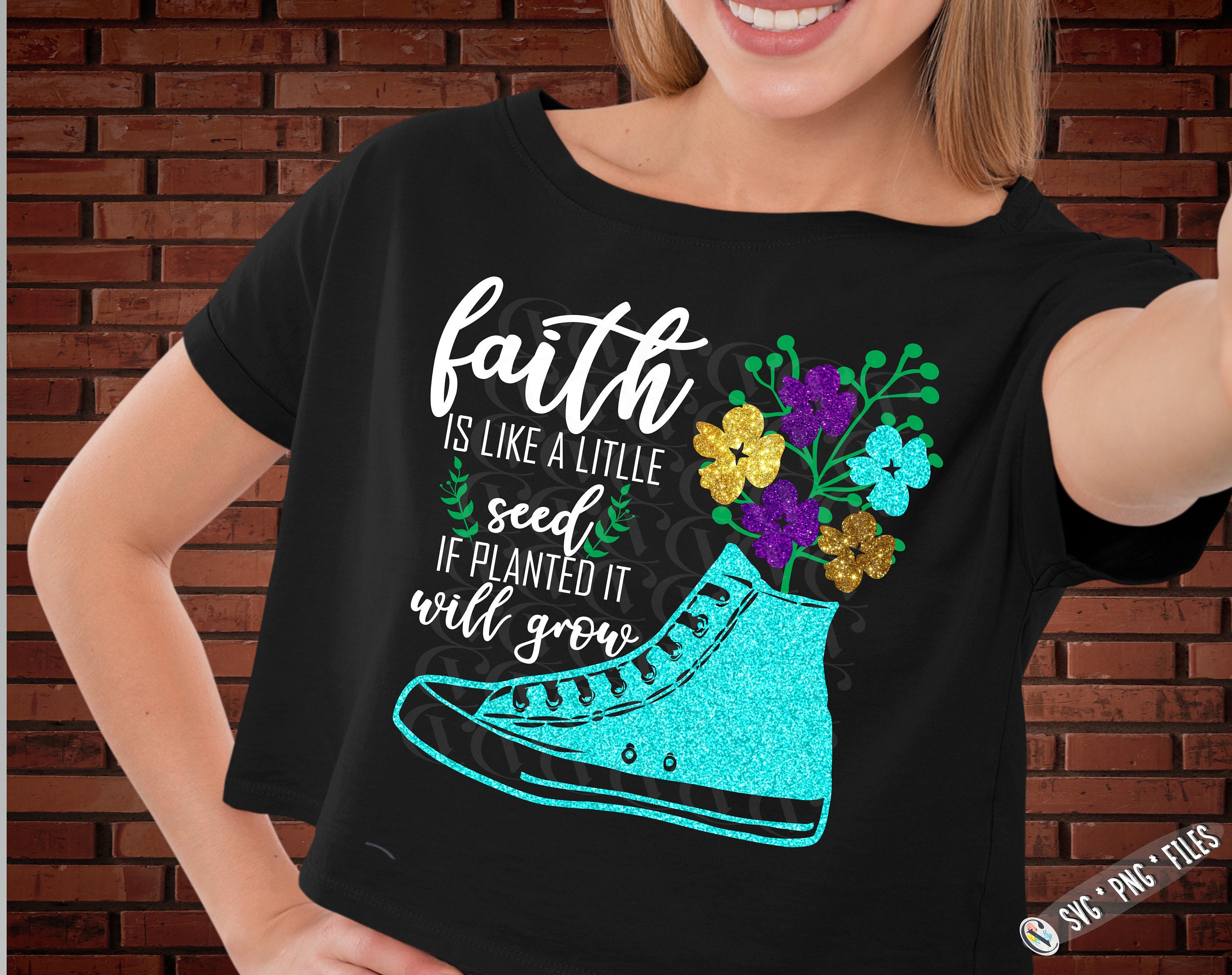 Faith Svg File Faith Flower Svg Faith is Like a Little Seed  Etsy