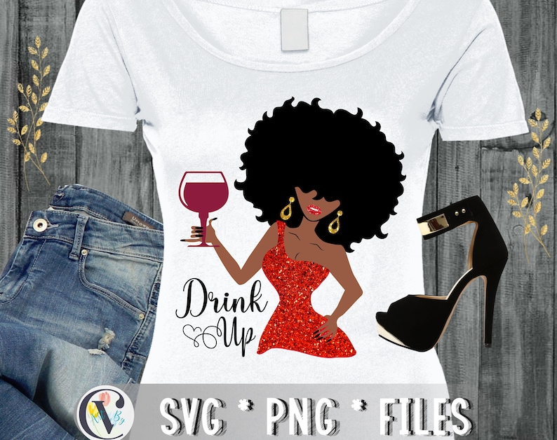 Download Woman drink up svg Afro with wine svg woman drinking wine ...