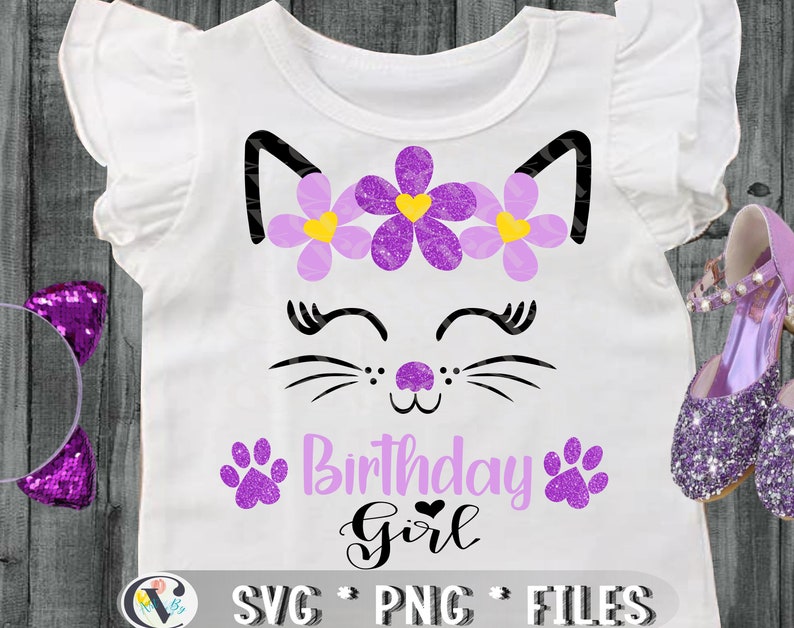 Download Cat birthday girl svg kitty cat birthday girl svg cat with ...