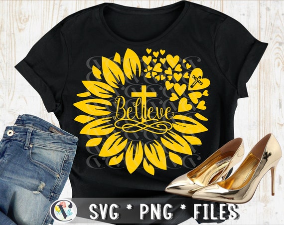 Download Sunflower believe svg Flower Jesus svg Christian svg | Etsy
