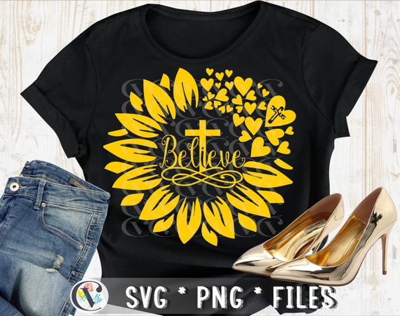 Download Sunflower believe svg Flower Jesus svg Christian svg | Etsy