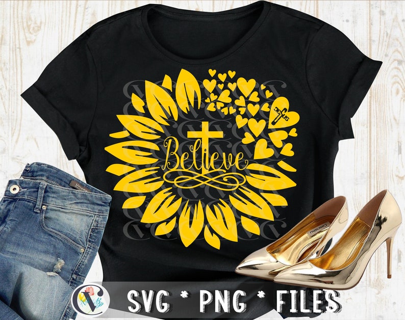 Download Sunflower believe svg Flower Jesus svg Christian svg | Etsy