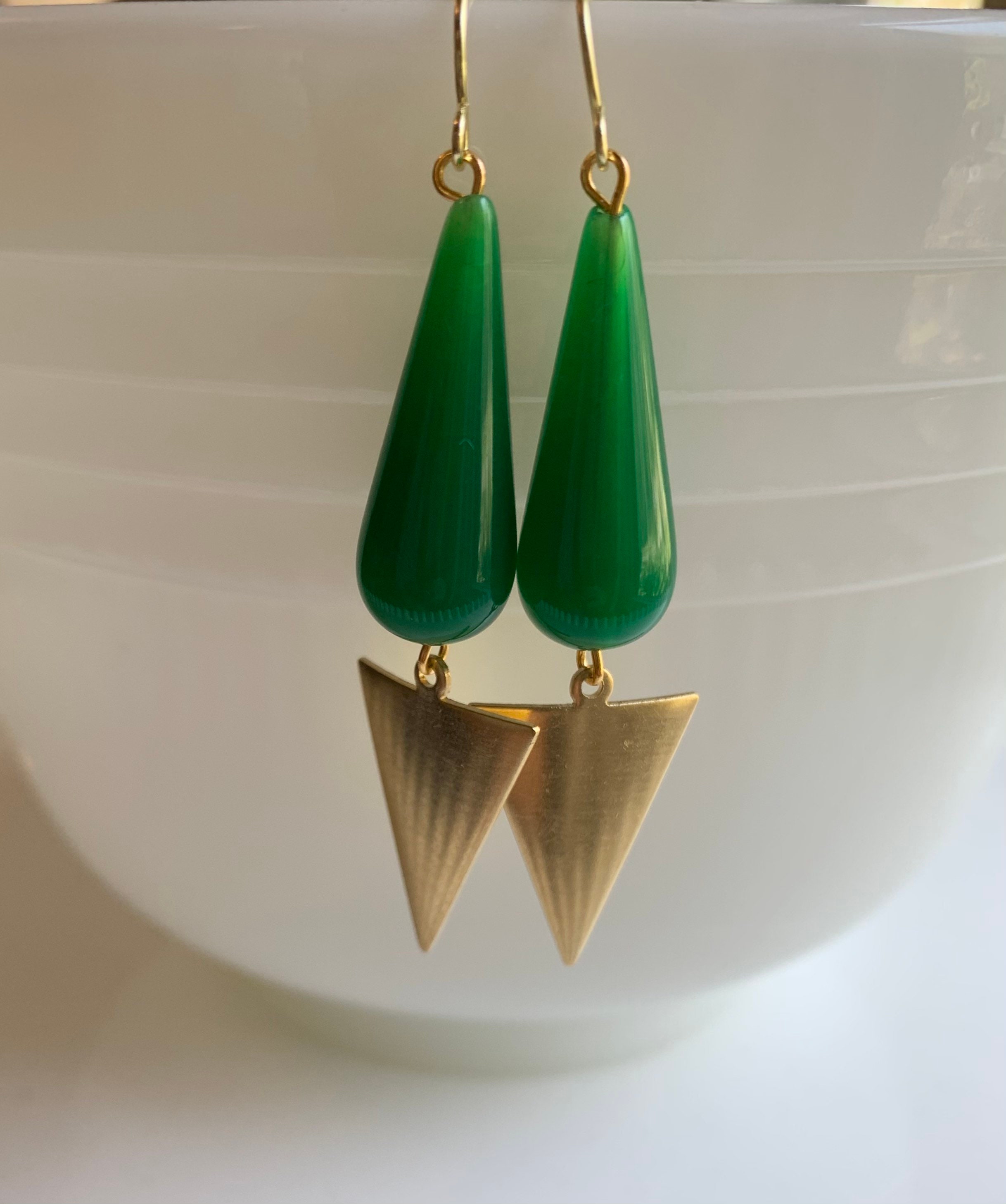 Vintage Lucite and Brass Earrings L Lightweight Earrings Etsy UK