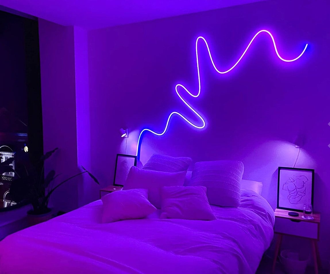 Neon Rope Light Neon Strip Light Voice Control Lighting Neon Wall Decor  Music Sync Light Game Room Decor RGB Light Strip 