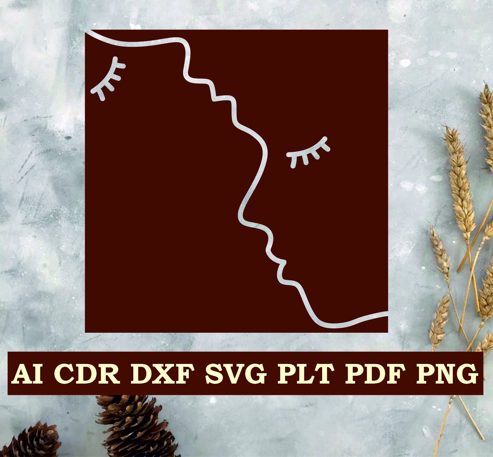 Abstract wall art svg files for cricut line art print Etsy