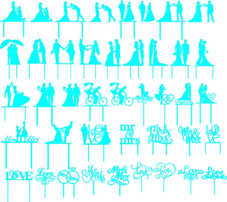 Download Wedding Cake Topper svg CNC Bride And Groom Cake Topper ...
