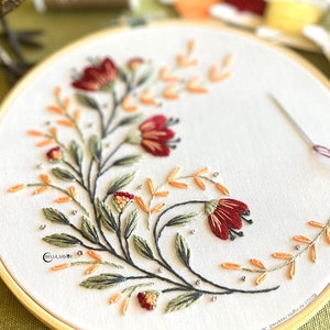 Modern Floral Embroidery Pattern PDF Flower Embroidery Hand Embroidery Pattern Beginner Friendly Boho Embroidery Design pdf image 9