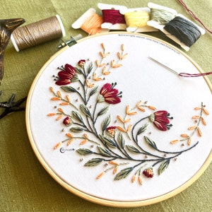 Modern Floral Embroidery Pattern PDF Flower Embroidery Hand Embroidery Pattern Beginner Friendly Boho Embroidery Design pdf image 4