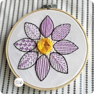 Embroidery Stitch Pattern | Floral Embroidery Pdf Pattern | Flower Embroidery Stitch Sampler | Hand Embroidery Pattern pdf