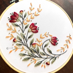 Modern Floral Embroidery Pattern PDF Flower Embroidery Hand Embroidery Pattern Beginner Friendly Boho Embroidery Design pdf image 5