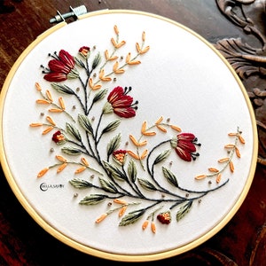 Modern Floral Embroidery Pattern PDF Flower Embroidery Hand Embroidery Pattern Beginner Friendly Boho Embroidery Design pdf image 8
