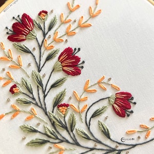 Modern Floral Embroidery Pattern PDF Flower Embroidery Hand Embroidery Pattern Beginner Friendly Boho Embroidery Design pdf image 10