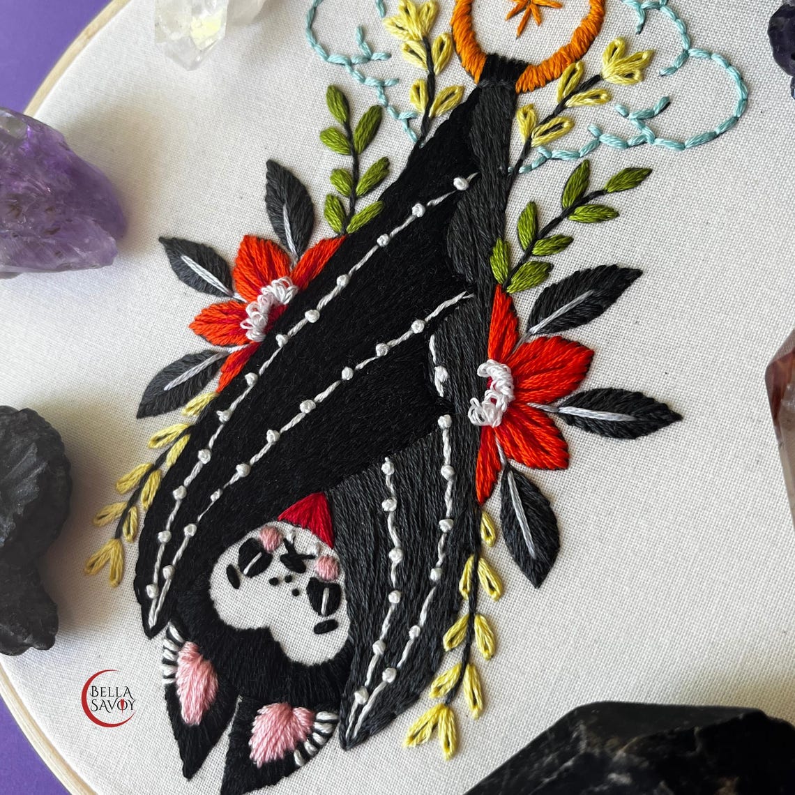 Cute Vampire Bat Embroidery Pattern Pdf | Beginner-friendly Embroidery ...