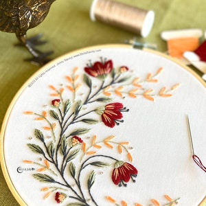 Modern Floral Embroidery Pattern PDF Flower Embroidery Hand Embroidery Pattern Beginner Friendly Boho Embroidery Design pdf image 7