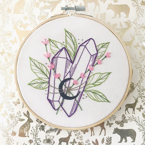 Crystal Pdf Embroidery Pattern Hand Embroidery Pdf Pattern Etsy